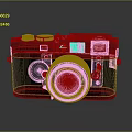 Black Leica Camera With Vintage Design Classic Lens And Red Logo