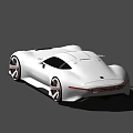 White Mercedes Sports Car Parked On Green Lawn With Trees And City View