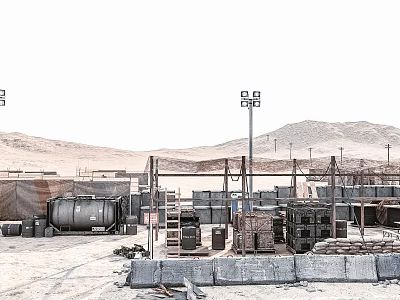 Modern Military Base Military Base Tank Tent 3d model