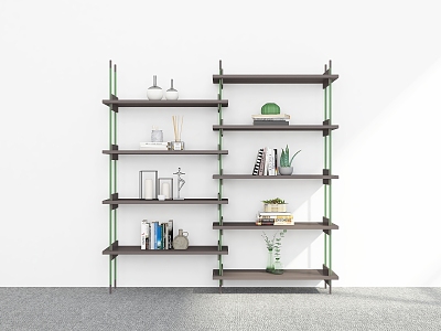 Bookshelf Ornaments Storage Rack Decorative Rack Bookshelf Shelf 3d model