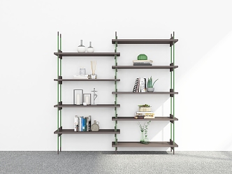 Bookshelf Ornaments Storage Rack Decorative Rack Bookshelf Shelf 3d model