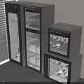 Modern Black Glass Door Kitchen Appliances For Storing Plates And Bowls