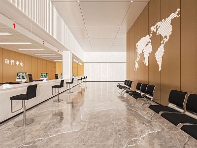 Modern Hall Office Hall Service Center Service Hall Convenience Service Hall Reception Hall Window Waiting Area 3d model