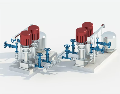 Industrial LOFT water pump frequency conversion domestic water supply complete water supply equipment 3d model