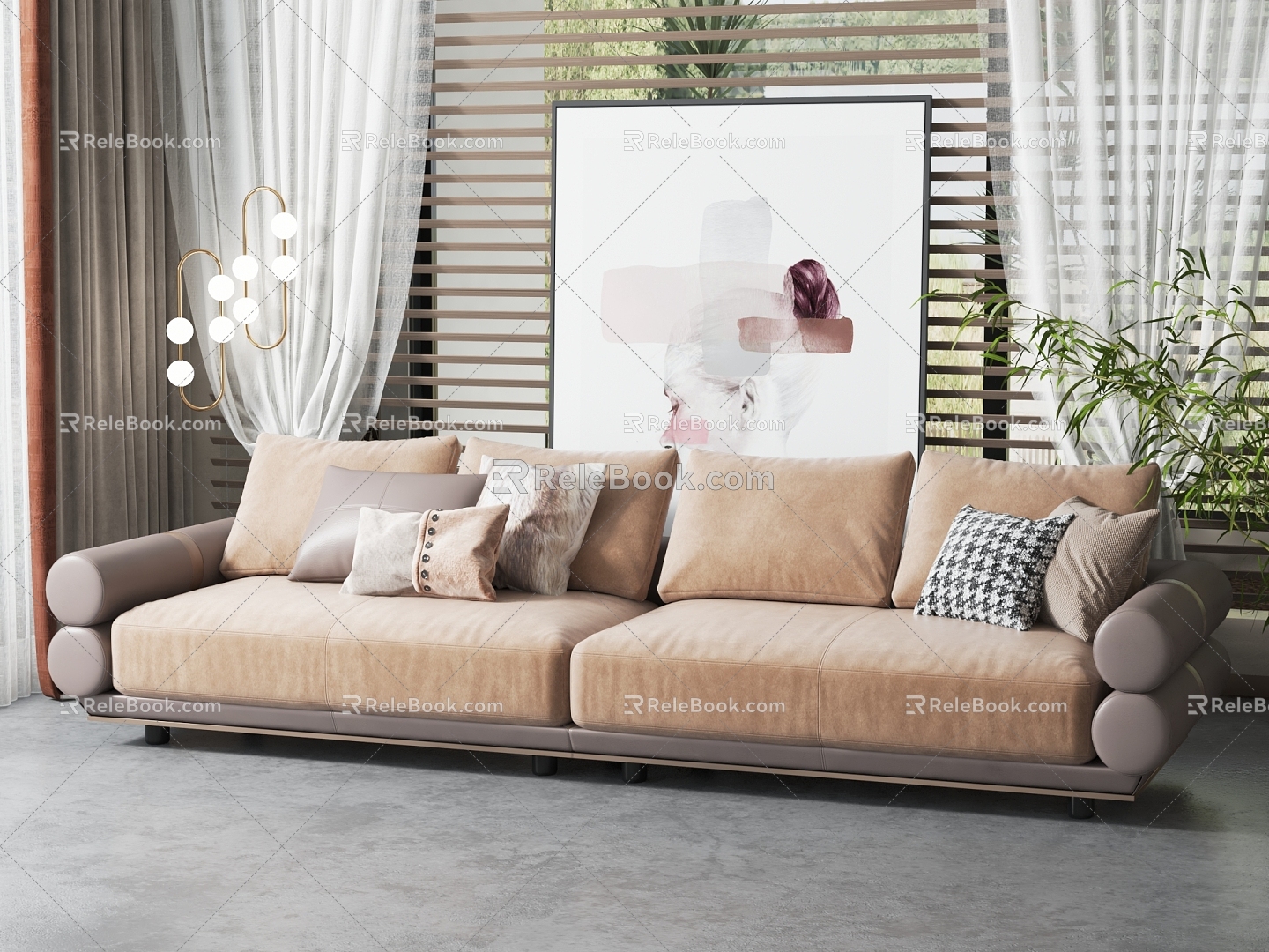 Modern double sofa 3d model