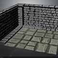 Silver Metal Blocks Corner Wall With Reflective Square Metal Plate Floor 3d model