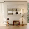 Natural Light Filled Interior With Accent Chair Floor Lamp And Wall Art