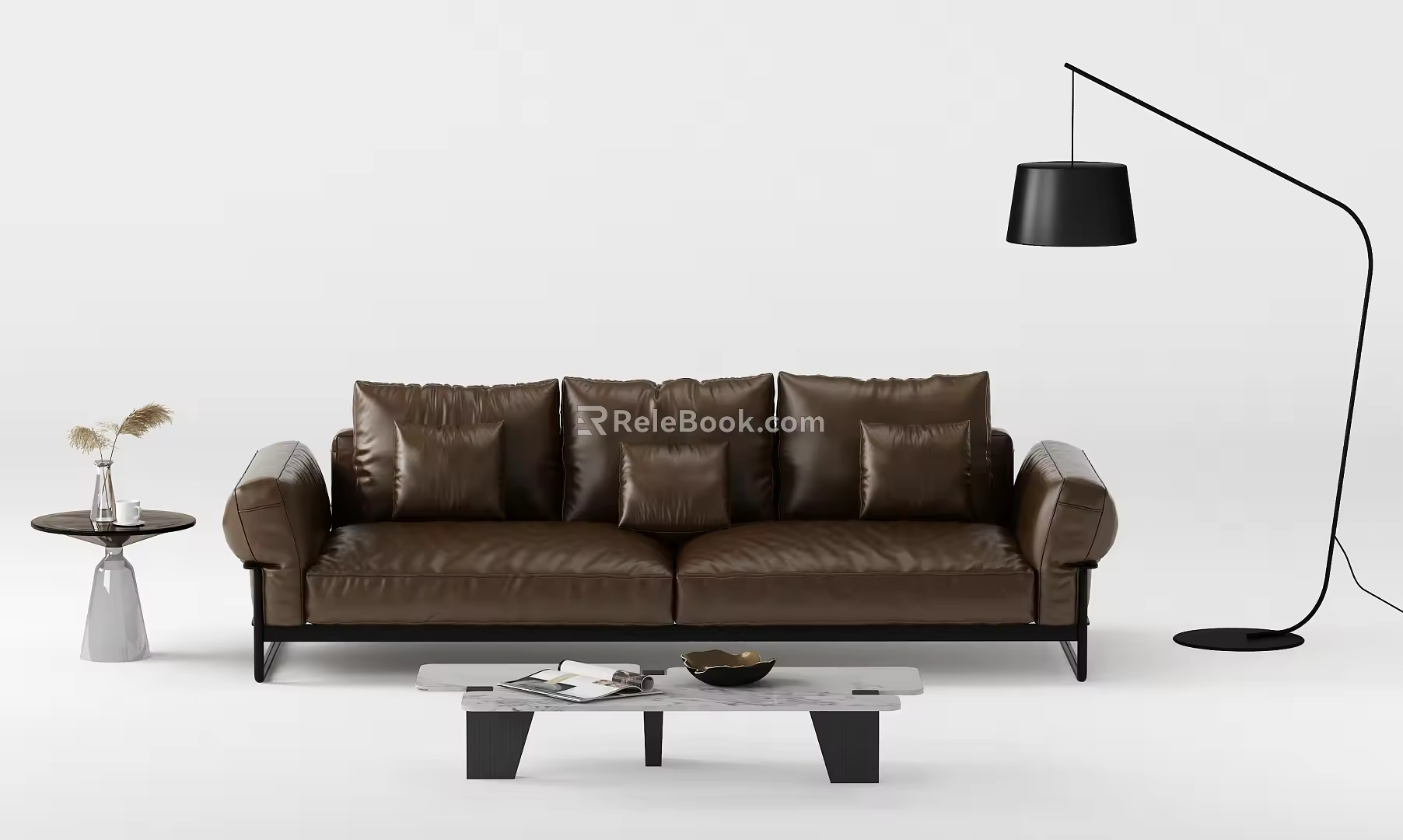 Modern double sofa multiplayer sofa 3d model