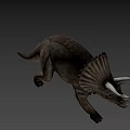 Realistic Triceratops 3D Rendered Game Movie Character With Large Horns Frilled Neck Detailed Skin Texture