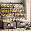Modern Bread Display Cabinet Dessert Bakery Dessert Display Cabinet Baking Store Shelf Bread Shelf Display Cabinet 3d model