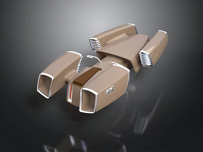 Brown Industrial Mechanical Component With Tubular Structures And Vent Openings 3d model