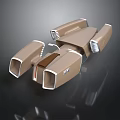 Brown Industrial Mechanical Component With Tubular Structures And Vent Openings