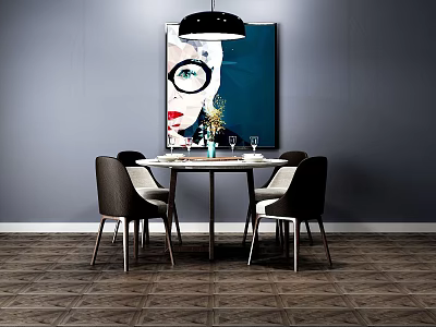 Dining table and chair 3d model
