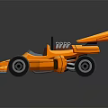 Golden Block Racing Car With Streamlined Design Rear Wing Cockpit And Black Tires