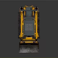 Yellow Tracked Skid Steer Loader With Enclosed Cab And Front Bucket