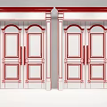 European-style double door 3d model