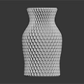 Modern White Ceramic Vase With Honeycomb Texture On Black Background