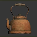 Vintage Copper Kettle With Wooden Handle And Shiny Reflective Base For Home Use