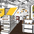 Modern Retail Store Interior With Bright Lighting And Well Arranged Product Display Shelves