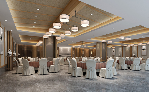 New Chinese Banquet Hall 3d model