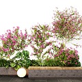 Landscape Leisure Seat Bougainvillea Green Planting Bench Wood 3d model