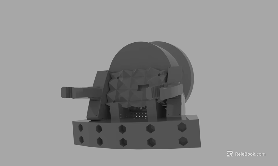 3D Model of Industrial Mechanical Component with Geometric Structure and Base Holes 3d model 