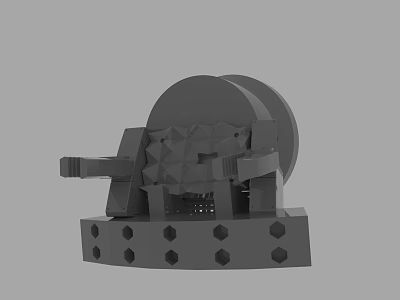 3D Model of Industrial Mechanical Component with Geometric Structure and Base Holes 3d model