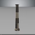 Classical Stone Column With Fluted Shaft Base Capital And Gray Reflection 3d model