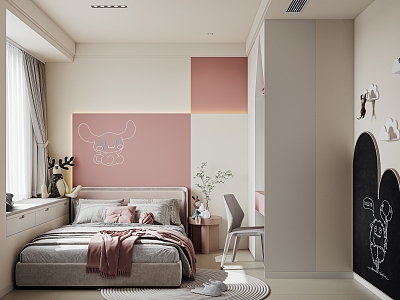 Pink children's room 3d model