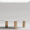 Modern Dining Table With Elegant Marble Top And Gold Cylindrical Legs Design