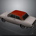 Vintage Sedan Car With Red Roof And Light Colored Body Classic Retro Design