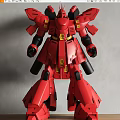 Highly Detailed Red Mecha Robot Model With Armor And Weapon Parts