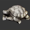 Realistic Stone Turtle Sculpture With Detailed Shell And Textured Limbs 3d model