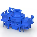 Blue Industrial Crushing Equipment With Top Feeding Port Side Structures And Bottom Support