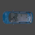 Hyundai Modern Blue SUV with Black Roof UK Plate and Stylish Black Wheels