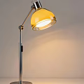 Warm Light Table Lamp With Yellow Lampshade And Metal Stand For Home Decor