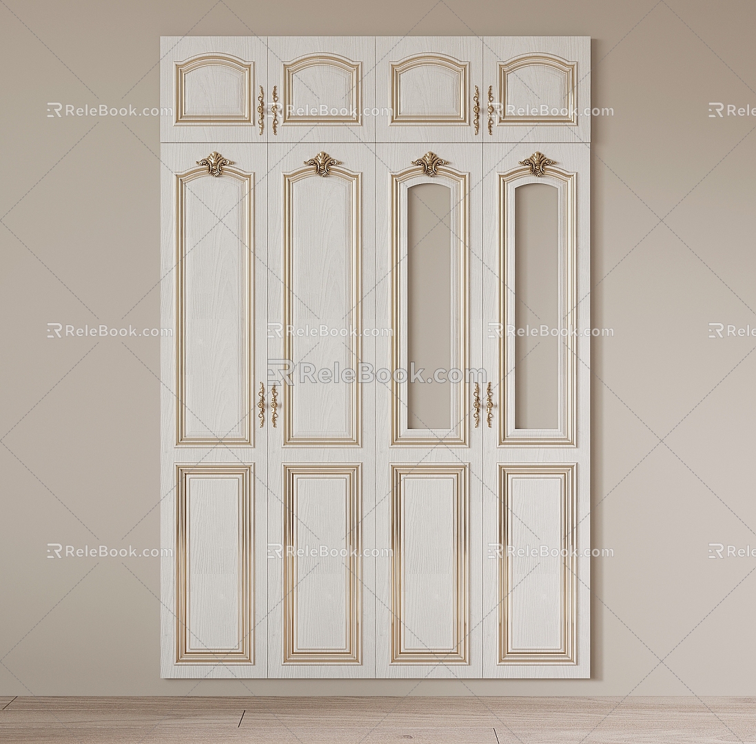 French Cabinet Door Carved Cabinet Door Glass Cabinet Door 3d model