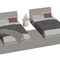 Modern single bedside table 3d model