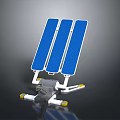 High Tech Weapon Device Integrated With Blue Solar Panels And White Support Structure