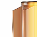 Copper Ribbed Table Lamp With Warm Yellow Light Modern Minimalist Design