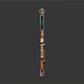 Decorative Fantasy Weapons Sword And Axe With Blue Red Accents And Detailed Design