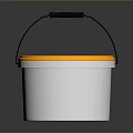 Durable White Household Bucket Featuring Yellow Lid And Black Handle For Storage Use