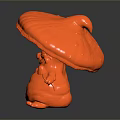Red Mushroom Shaped Cartoon Character Toy With Big Eyes And Arms