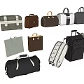Different Styles and Colors of Luggage and Bags Including Wheeled Suitcase Leather Briefcase Travel Duffel
