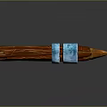 Textured Wooden Pen With Blue Metal Band And Conical Tip