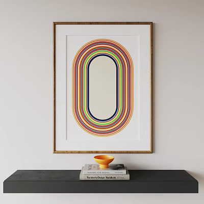 Modern Orange Living Room Children's Digital Decorative Painting 3d model