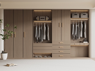 Modern Wardrobe Modern Light Luxury Wardrobe Modern Bedroom Wardrobe Cloakroom Wardrobe Finished Wardrobe 3d model