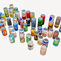 Various Colorful Beverage Cans From Different Brands Displayed Together