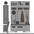 Modern Shoe Cabinet For Entryway With Hanging Hooks Drawers And Multiple Storage Shelves