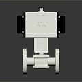 Industrial Mechanical Valve With White Metal Body Black Side Components And Flange Base